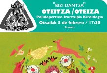 “Bizi Dantza”: Otsailak 5, Oteitzako Iturtxipia kiroldegian 17:30ean