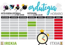 Oinez dendak ordutegi berria astelehentik aurrera