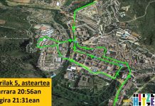 Korrika mapa Lizarran eta Lizarraldeko iparraldean