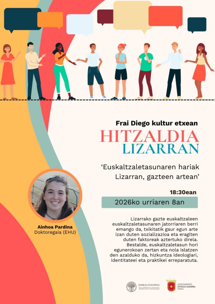 Hitzaldia euskaltzaletasunaren hariak Lizarran gazteen artean